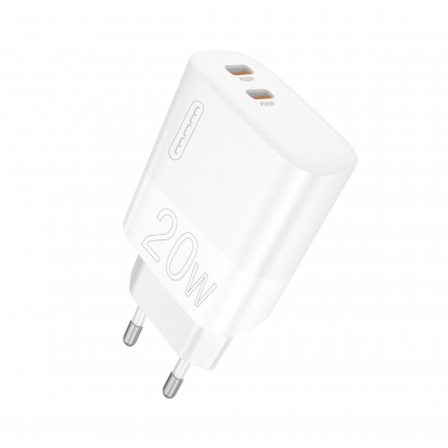 Зарядний пристрій WUW-C193 PD20W+PD20W Charger USB C + USB C white