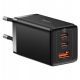 МЗП Baseus GaN5 Pro Fast Charger 2C+U 65W  EU  Black(Include：Baseus Xiaobai series fast charging Cable Type-C  to Type-C 100W(20