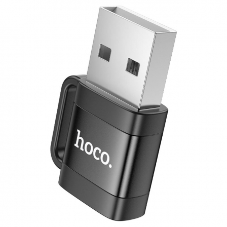 Адаптер HOCO UA31D USB male to Type-C female USB2.0 adapter Black