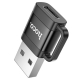 Адаптер HOCO UA31D USB male to Type-C female USB2.0 adapter Black