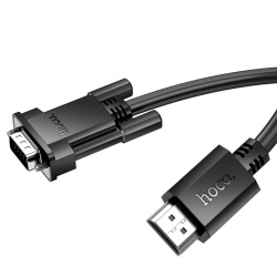 Кабель HOCO US12 HDTV male to VGA male HD data cable(L2M) Black