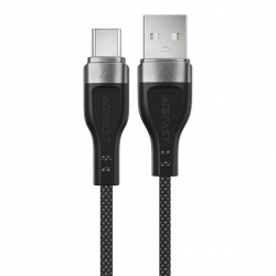 Кабель ACEFAST C11-04 USB to Type-C 3A, 1.2m,  nylon + PVC, zinc connectors, Black