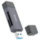 Кардрідер HOCO HB45 Spirit 2-in-1 USB/Type-C 3.0 card reader Metal gray