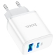 Мережевий зарядний пристрій HOCO C105A Stage dual port PD20W+QC3.0 charger White