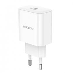 Мережевий зарядний пристрій BOROFONE BA81A single port PD20W charger(EU) White