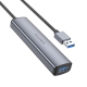 Адаптер BOROFONE DH12 Smart 4-in-1 converter(USB to USB3.0*4)(L1.2M) Metal Gray