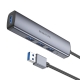 Адаптер BOROFONE DH12 Smart 4-in-1 converter(USB to USB3.0*4)(L1.2M) Metal Gray