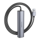 Адаптер BOROFONE DH12 Smart 4-in-1 converter(USB to USB3.0*4)(L1.2M) Metal Gray