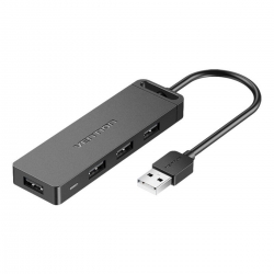 Хаб Vention 4-Port USB 2.0 Hub With Power Supply 0.15M Black