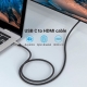 Кабель Vention Cotton Braided USB-C to HDMI Cable 1.5M Black Aluminum Alloy Type