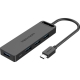 Хаб Vention Type-C to 4-Port USB 3.0 Hub with Power Supply Black 0.5M ABS Type