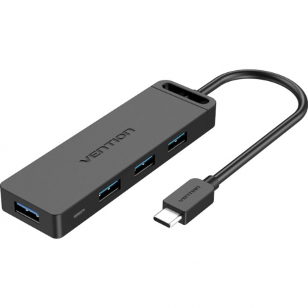 Хаб Vention Type-C to 4-Port USB 3.0 Hub with Power Supply Black 0.5M ABS Type