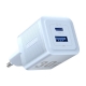 Зарядний пристрій Vention 2-Port USB (C + A) GaN Charger (30W/30W) EU-Plug Blue