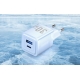 Зарядний пристрій Vention 2-Port USB (C + A) GaN Charger (30W/30W) EU-Plug Blue