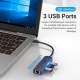 Хаб Vention USB-C to USB 2.0*3/RJ45/Micro-B HUB 0.15M Black ABS Type