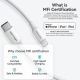 USB 2.0 Type-C Male to Lightning Male 3A Cable 1M White PVC Type