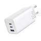 Зарядний пристрій Vention 3-port USB(C+C+A) GaN Charger(65W/30W/30W) EU-Plug White