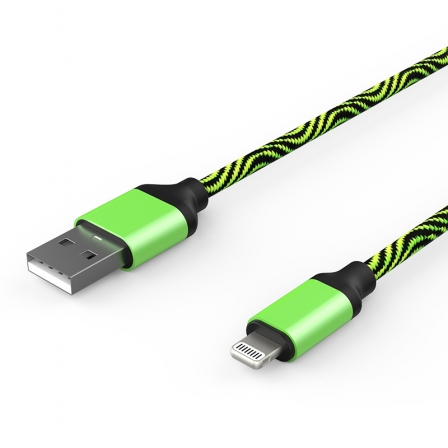 Кабель Zebra USB — Apple Lightning Iphone 2А Green