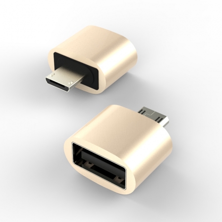 

Адаптер MicroUSB-OTG Metal Gold, Золотой