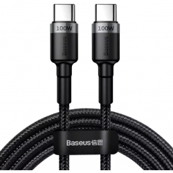 Кабель USB Type-C Baseus Cafule Flash Charging Cable for Type-C 100W 1m Gray/Black (CATKLF-SCG1)