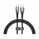 Кабель USB Type-C Baseus Glimmer Series Fast Charging Data Cable USB Type-A to USB Type-C 100W 1m Black (CADH000401)