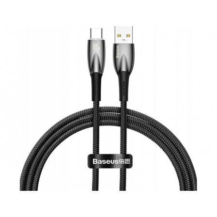 Кабель USB Type-C Baseus Glimmer Series Fast Charging Data Cable USB Type-A to USB Type-C 100W 1m Black (CADH000401)