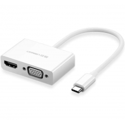 UGREEN USB Type C to HDMI + VGA Converter (White)