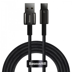 Кабель Baseus Tungsten Gold Fast Charging Data Cable USB to Type-C 100W 1m Black