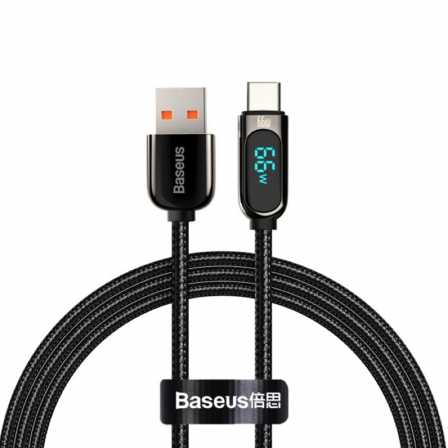 Кабель Baseus Display Fast Charging Data Cable USB to Type-C 66W 1m Black