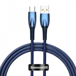 Кабель Baseus Glimmer Series Fast Charging Data Cable USB to Type-C 100W 2m Blue