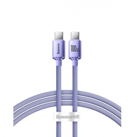 Кабель Baseus Crystal Shine Series Fast Charging Data Cable Type-C to Type-C 100W 1.2m Purple