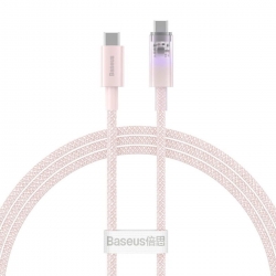 Кабель Baseus Explorer Series Fast Charging Cable with Smart Temperature Control Type-C to Type-C 100W 1m Baby Pink