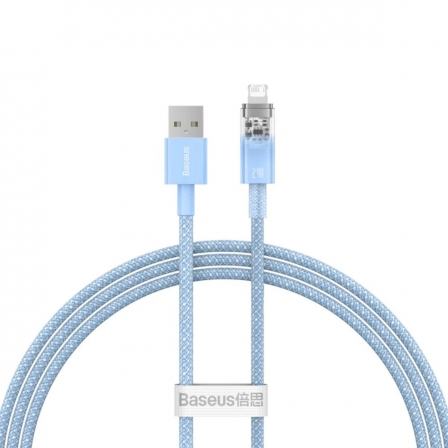 Кабель Baseus Explorer Series Fast Charging Cable with Smart Temperature Control USB to iP 2.4A 1m Blue