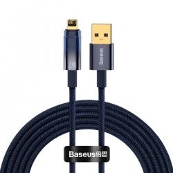 Кабель Baseus Explorer Series Auto Power-Off Fast Charging Data Cable USB to IP 2.4A 2m Blue