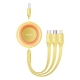 Кабель Baseus Bright Mirror 2 Series Retractable 3-in-1 Fast Charging  Data Cable USB to M+L+C 3.5A 1.1m yellow