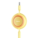 Кабель Baseus Bright Mirror 2 Series Retractable 3-in-1 Fast Charging  Data Cable USB to M+L+C 3.5A 1.1m yellow