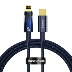 Кабель Baseus Explorer Series Auto Power-Off Fast Charging Data Cable Type-C to IP 20W 1m Blue