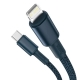 Кабель Baseus High Density Braided Fast Charging Data Cable Type-C to iP PD 20W 1m Blue