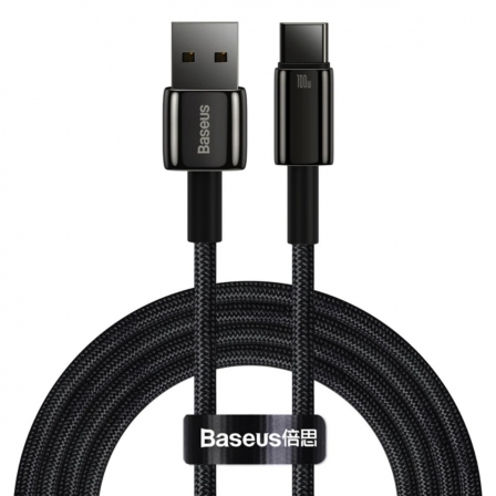 Кабель Baseus Tungsten Gold Fast Charging Data Cable USB to Type-C 100W 2m Black