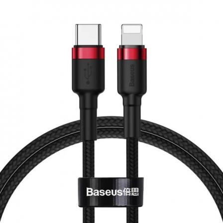 Кабель Baseus Cafule Cable Type-C to iP PD 20W 1m Red+Black