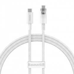 Кабель Baseus Explorer Series Fast Charging Cable with Smart Temperature Control Type-C to Type-C 100W 2m Stellar White