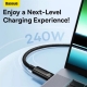 Кабель Baseus Tungsten Gold Fast Charging Data Cable Type-C to Type-C 240W 1m Black