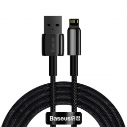 Кабель Baseus Tungsten Gold Fast Charging Data Cable USB to iP 2.4A 2m Black