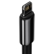 Кабель Baseus Tungsten Gold Fast Charging Data Cable USB to iP 2.4A 2m Black