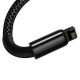 Кабель Baseus Tungsten Gold Fast Charging Data Cable USB to iP 2.4A 2m Black