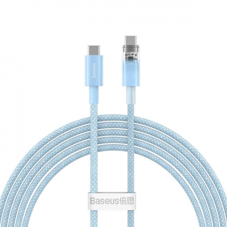 Кабель Baseus Explorer Series Fast Charging Cable with Smart Temperature Control Type-C to Type-C 100W 2m Galaxy Blue