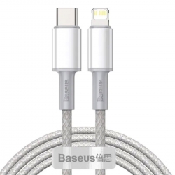 Кабель Baseus High Density Braided Fast Charging Data Cable Type-C to iP PD 20W 2m White