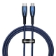 Кабель Baseus Glimmer Series Fast Charging Data Cable Type-C to Type-C 100W 1m Blue