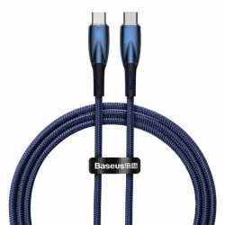 Кабель Baseus Glimmer Series Fast Charging Data Cable Type-C to Type-C 100W 1m Blue