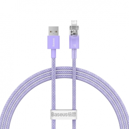 Кабель Baseus Explorer Series Fast Charging Cable with Smart Temperature Control USB to iP 2.4A 1m Purple